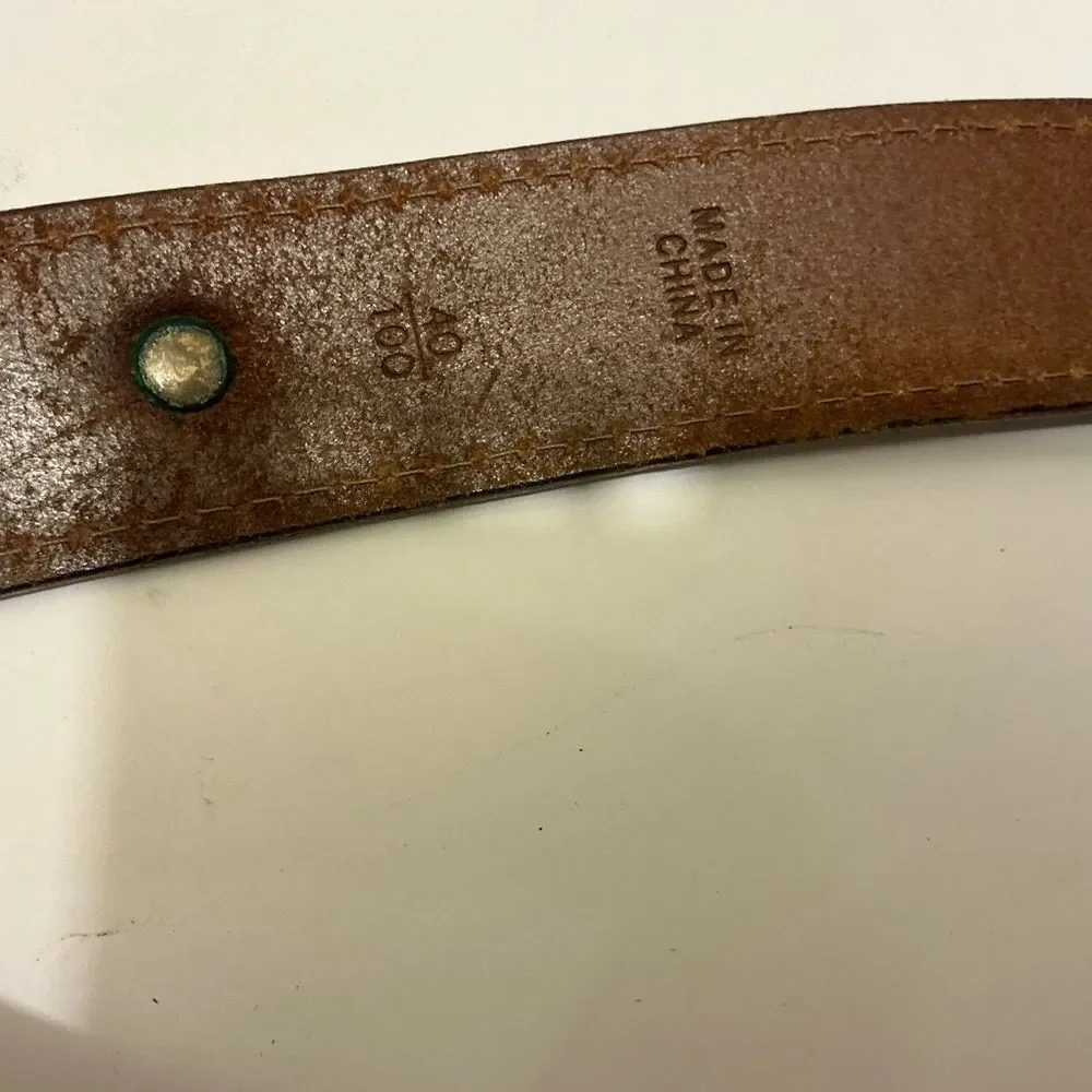 Vintage Polo by Ralph Lauren Brown Leather Belt 40/100 - Picture 4 of 5